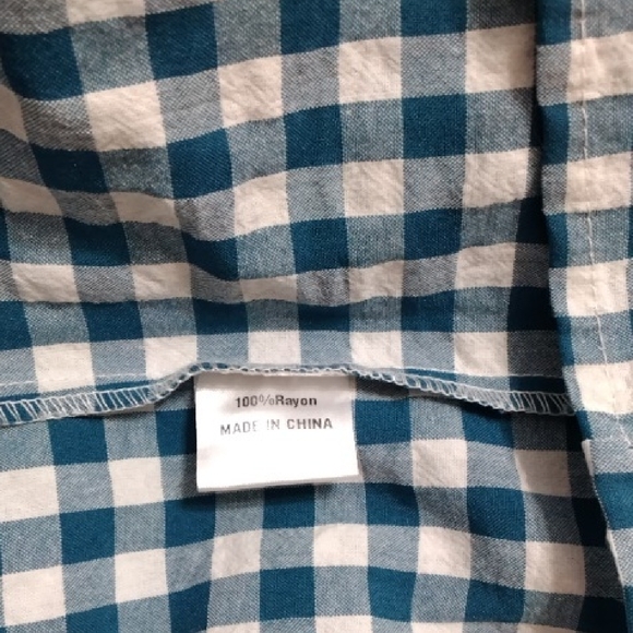 Blue Gingham Smocked Midi Dress - Picture 7 of 7